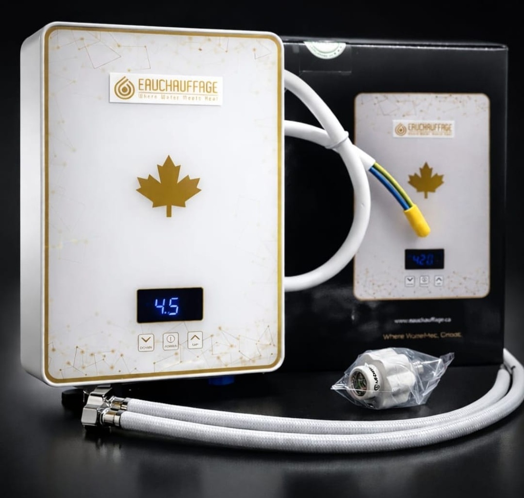 EAU-CHAUFFAGE Tankless Electric water heaters, 220V single phase ,6.5 KW model EC01 سخان مياه كهربائي بدون خزان من اوو شوفاج موديل EC01 220 فولت أحادي الطور بقوة 6.5 كيلوواط