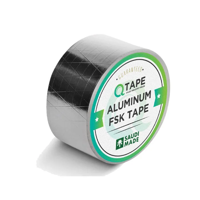 Q Tape Aluminum Foil tape size 3"x 40 yard -لاصق المينيوم سادة موديل كيو تيب مقاس 3 انش طول 40 يارد