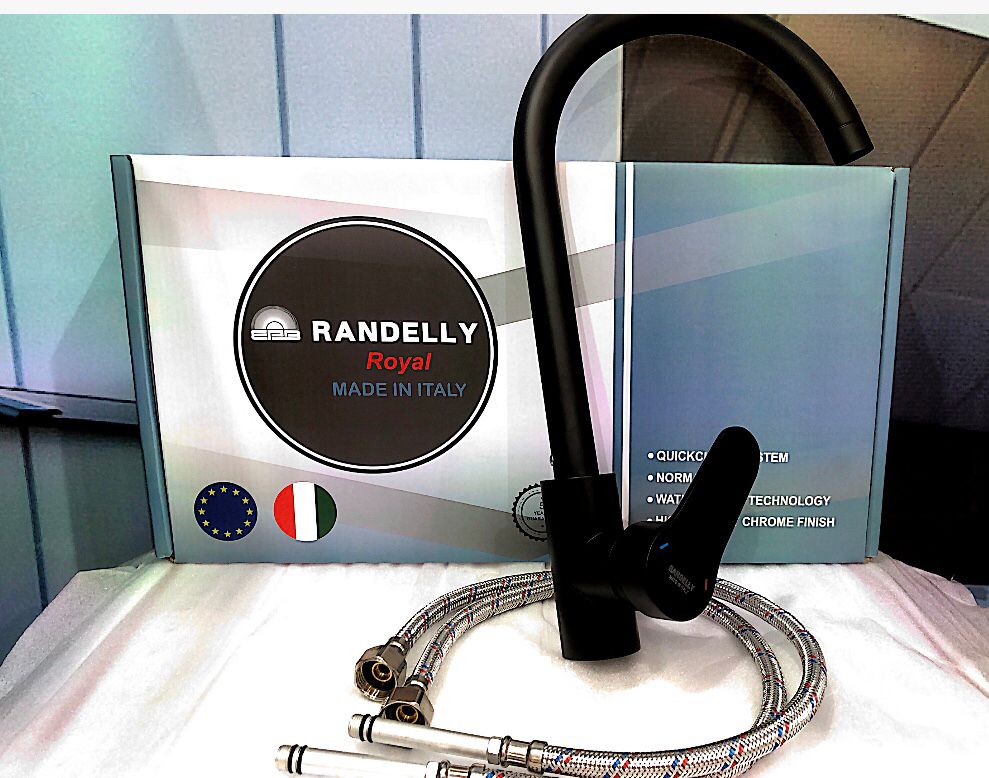 Randelly Royal Sink Mixer Long Black-راندلي رويال خلاط مجلى طويل أسود