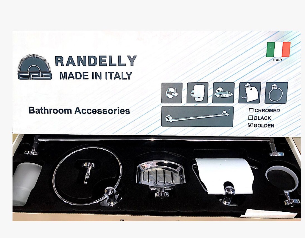 Randelly Accessories Chrome Circular 6 Pieces-اكسسوار كروم دائري 6 قطع راندلي