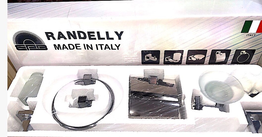 Randelly Accessories Chrome Square 6 Pieces-اكسسوار كروم مربع 6 قطع راندلي