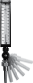 Winters Thermometer, 9", Aluminum Case, 3.5" Stem, lP54, Fully Adjust. w/ Brass Thermowell 3/4"NPT, Model TIM101A-مقياس حرارة 9 انش
