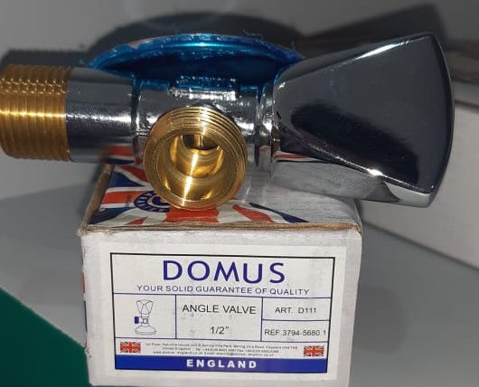 Domus Angle valve Size 1/2" Model D111-Domus D111  محبس زاوية انجليزي مقاس 1/2 انش موديل