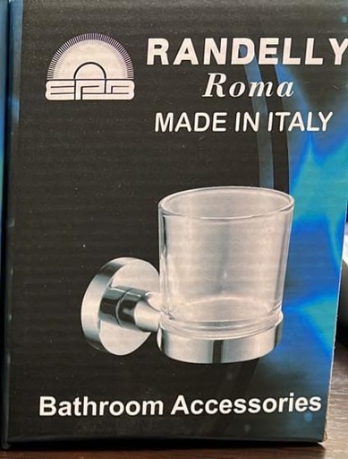 [1704] Randelly Chrome Hook with Cup-راندلي علاقة كروم مع كاسة