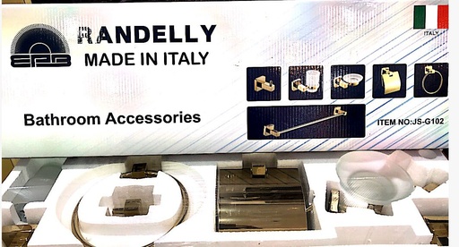 [1699] Randelly Accessories Gold Square 6 Pieces-اكسسوار ذهبي مربع 6 قطع راندلي
