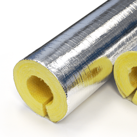 [1280] Kimmco Pipe Insulation, Density 64kg/m3, Thickness 2"  with aluminium Faced  wrap-لفة عزل كيمكو كثافة  64 كغ/م3 وسماكة  2مم