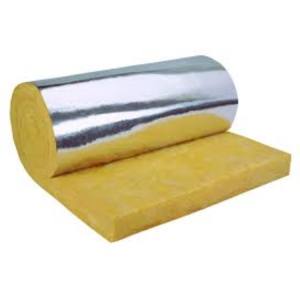 [1216] Kimmco Insulation Roll 100mm, 10kg, Size 1.2 x 20 M faced FSK-لفة عزل كيمكو كثافة10كغ وسماكة 100 مم